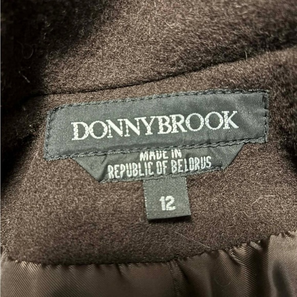 Vintage Donnybrook Women’s Brown Wool Rabbit Fur Trim Hooded Maxi Over Coat - Picture 3 of 10